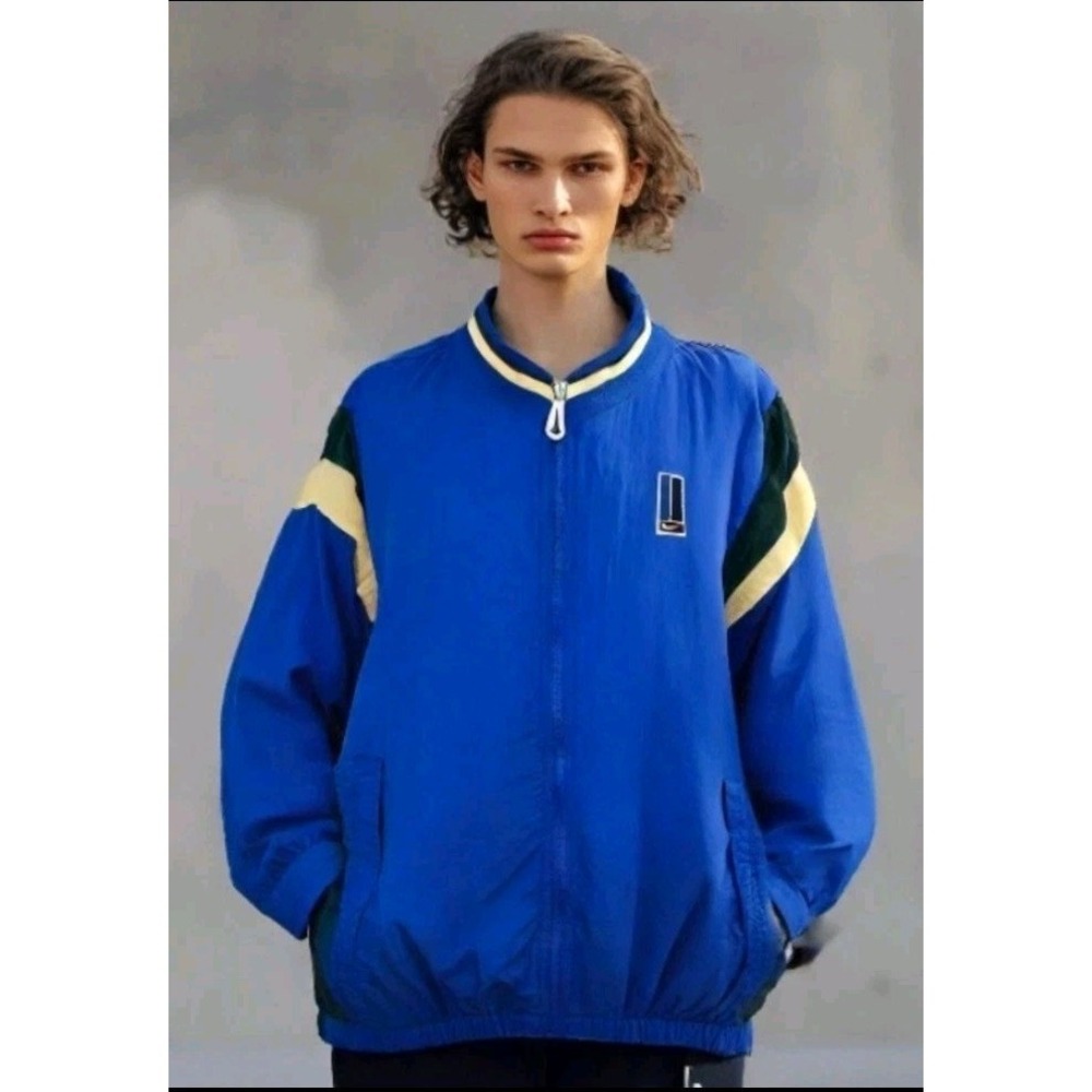 Vintage Nike Windbreaker ColorBlock Zip Long Sleeve Malaysia Blue Size Large 14 - Picture 2 of 12